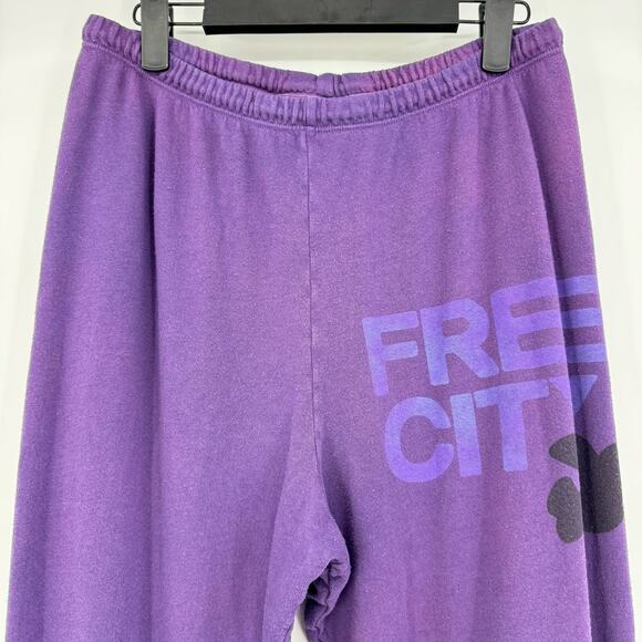 Free City | Custom Reworked Large Logo Purple Sweatpants M - Picture 5 of 11